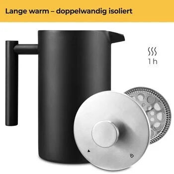Thermo French Press SILBERTHAL dubbelwandige isolatie 6-8 kopjes
