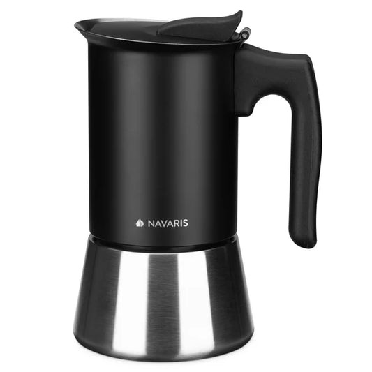 Navaris Moka Koffiepot 6 kopjes RVS inductie - Italiaanse espresso percolator
