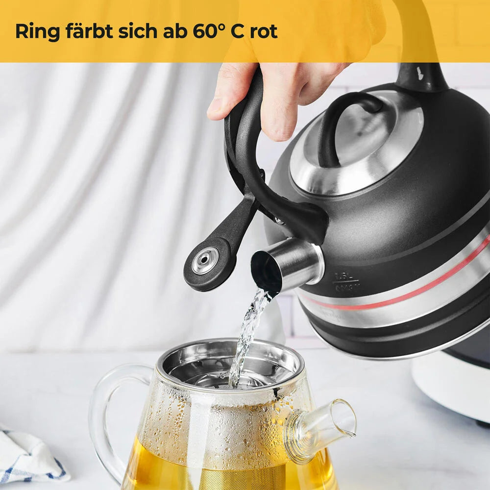 Zwarte waterkoker RVS modern design stijlvol keuken accessoire
